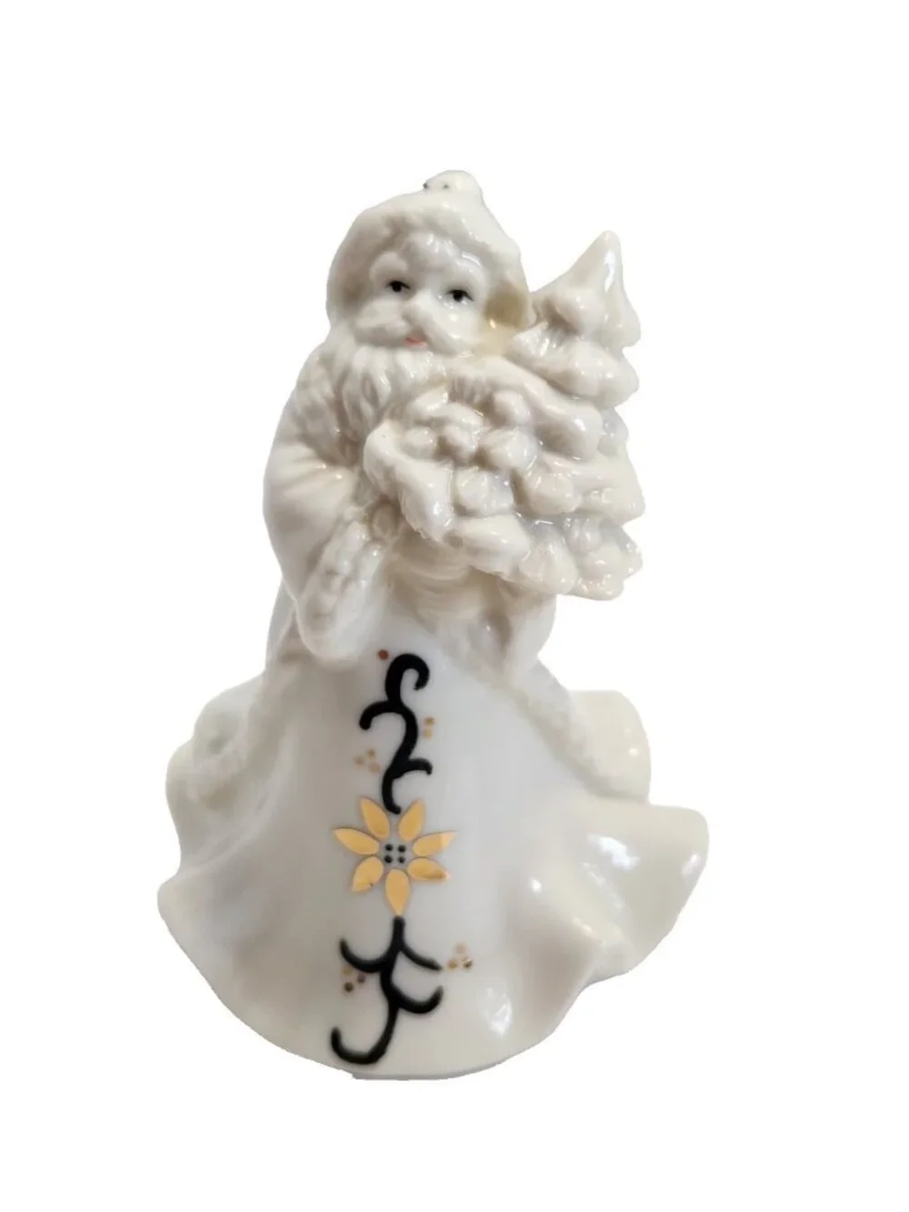 Vintage Ceramic Santa Figurine – White Robe Christmas Tree – Holiday Collectible